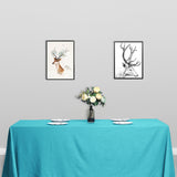 90"x132" Turquoise Polyester Rectangular Tablecloth