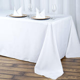90x132inch White 200 GSM Seamless Premium Polyester Rectangular Tablecloth