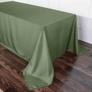 Unleash the Beauty and Durability of the Olive Green 90"x132" Seamless Polyester Rectangular Tablecloth