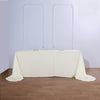 90 Inch x 156 Inch | Ivory Polyester Rounded Corner Rectangular Tablecloth | TableclothsFactory