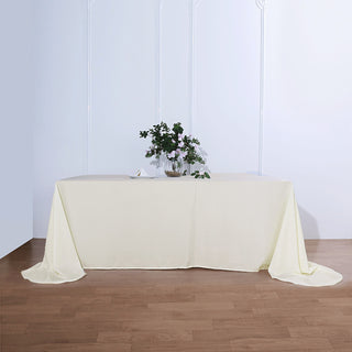 Elegant Ivory Polyester Tablecloth for a Touch of Class