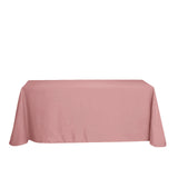 90"x156" Dusty Rose Polyester Rectangular Tablecloth
