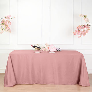Dusty Rose Seamless Polyester Rectangular Tablecloth