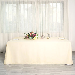 Beige Polyester Tablecloth for a Fresh and Festive Look