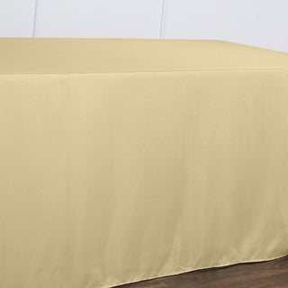 Dress Your Tables to Perfection with the Champagne Seamless Polyester Rectangular Tablecloth