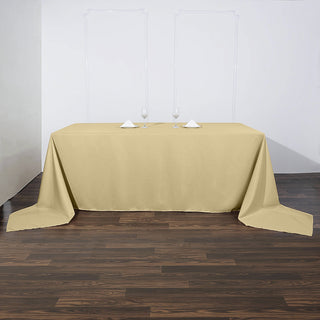 Add Elegance to Your Event with a Champagne Polyester Tablecloth