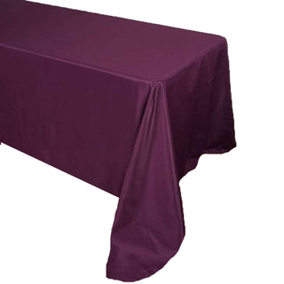 Add Elegance to Your Event with the Eggplant 90"x156" Polyester Tablecloth