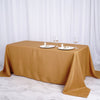 90 x156 inches Gold Polyester Rectangular Tablecloth