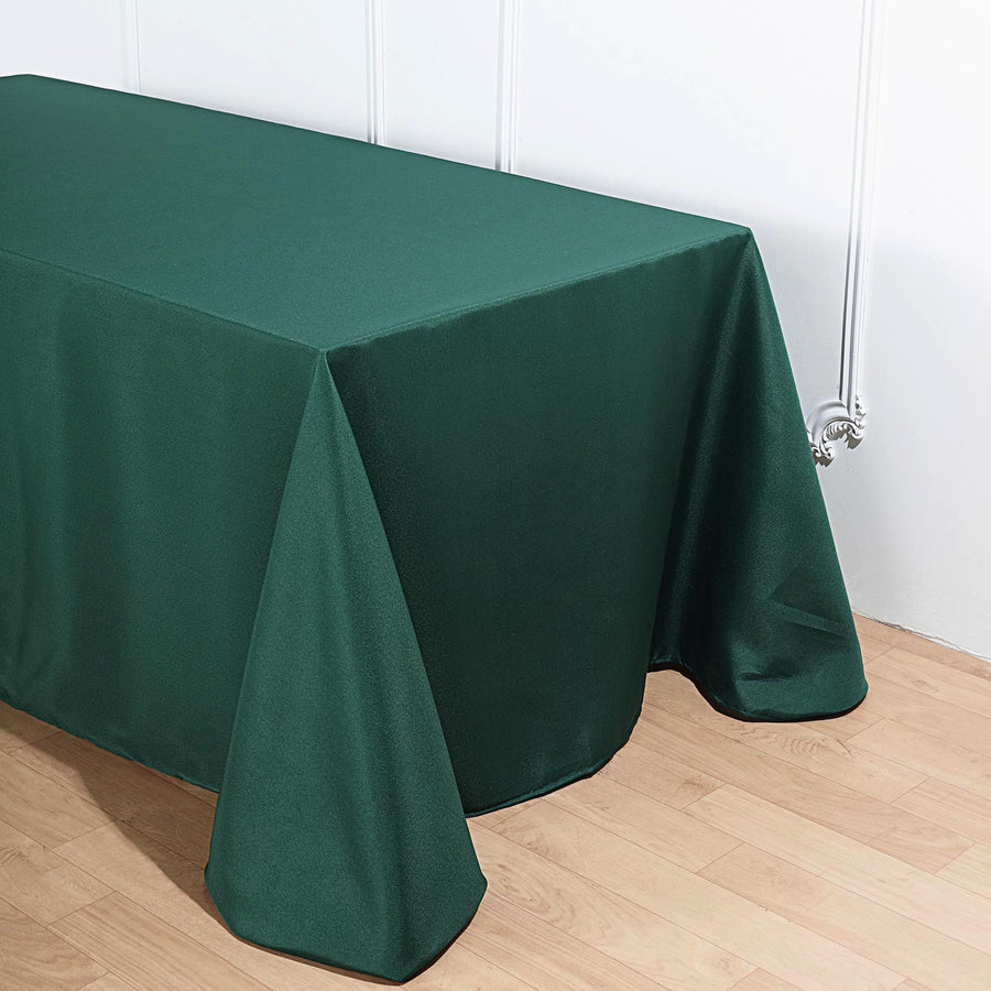 90"x156" Hunter Emerald Green Polyester Rectangular Tablecloth