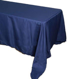 90"x156" Navy Blue Polyester Rectangular Tablecloth