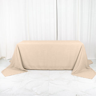 Elevate Your Event Decor with the 90"x156" Nude Seamless Polyester Rectangular Tablecloth