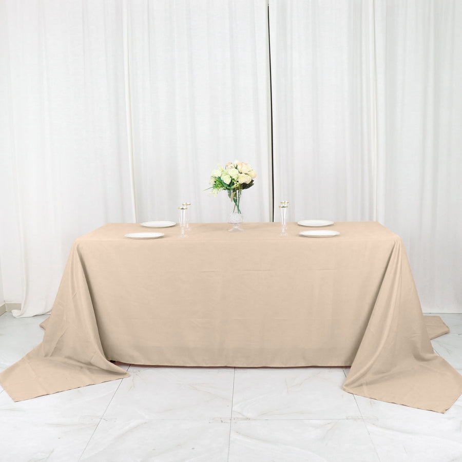90x156inch Nude Polyester Rectangular Tablecloth