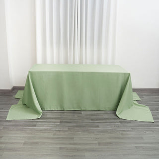 Elevate Your Event Decor with the Sage Green Polyester Tablecloth