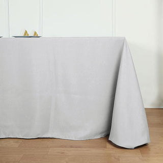 Dress Your Tables to Perfection with the Silver Polyester Tablecloth