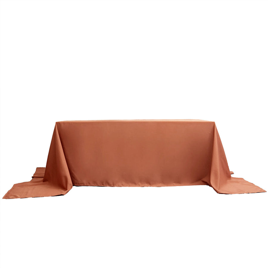 Terracotta (Rust) Seamless Polyester Rectangular Tablecloth - 90x156inch