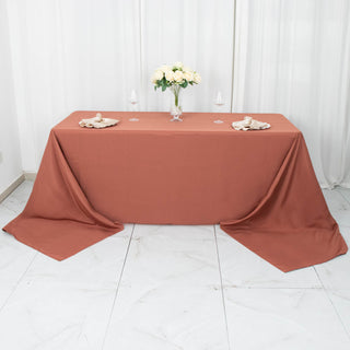 Add Elegance to Your Event with the Terracotta (Rust) Premium Polyester Tablecloth