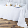 90x156inch White 200 GSM Seamless Premium Polyester Rectangular Tablecloth