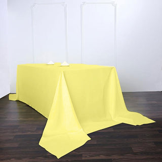 Add a Pop of Color with a Yellow 90x156 Rectangular Tablecloth