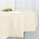90Inch Beige Polyester Round Tablecloth