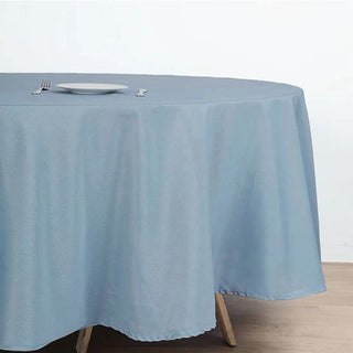 Unleash Your Creativity with the Dusty Blue 90" Seamless Polyester Round Tablecloth