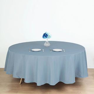 Elevate Your Event with the Dusty Blue 90" Seamless Polyester Round Tablecloth