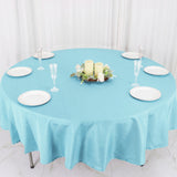 90Inch Blue Polyester Round Tablecloth