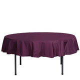 90Inch Eggplant Polyester Round Tablecloth