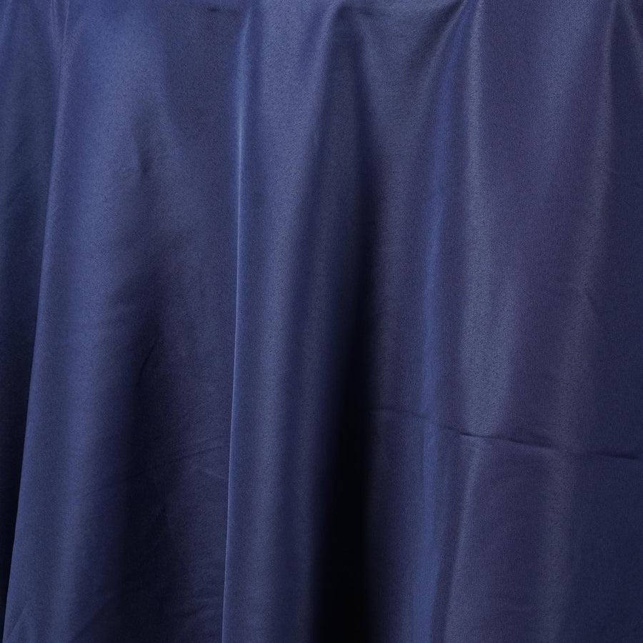90Inch Navy Blue Polyester Round Tablecloth