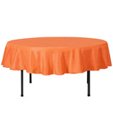 90Inch Orange Polyester Round Tablecloth