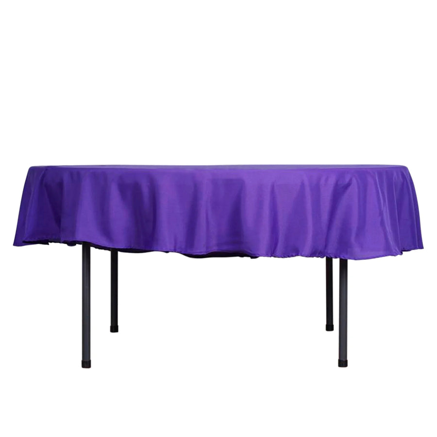 90Inch Purple Polyester Round Tablecloth