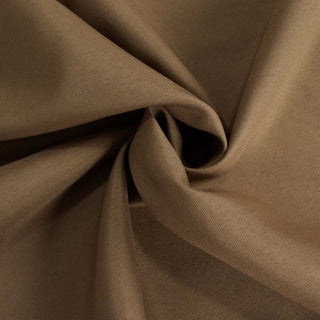Enhance Your Event Decor with the 90" Taupe Seamless Polyester Round Tablecloth