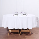90Inch White Polyester Round Tablecloth