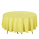 90Inch Yellow Polyester Round Tablecloth