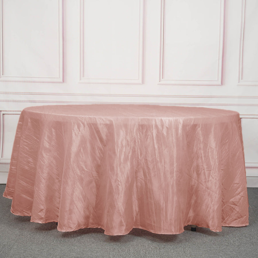 120inch Dusty Rose Accordion Crinkle Taffeta Round Tablecloth