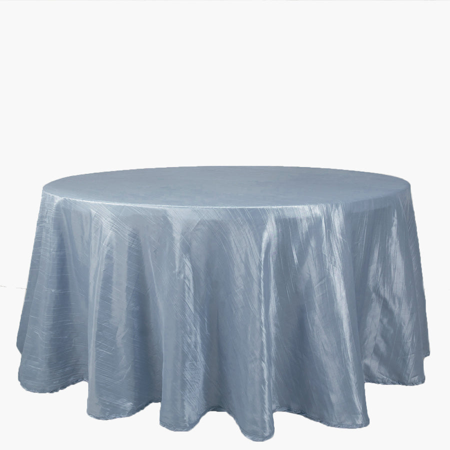 120inch Dusty Blue Accordion Crinkle Taffeta Round Tablecloth
