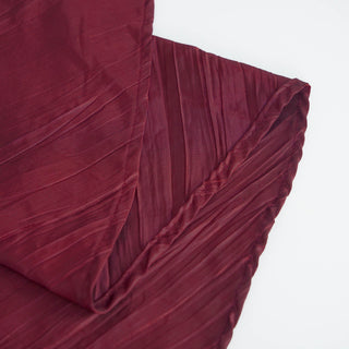Create an Unforgettable Event with the Burgundy Seamless Accordion Crinkle Taffeta Round Tablecloth