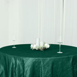 120inch Hunter Emerald Green Accordion Crinkle Taffeta Round Tablecloth