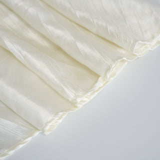 Create a Timeless and Elegant Setting with the Ivory Seamless Accordion Crinkle Taffeta Round Tablecloth