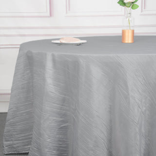 Unleash the Charm of the 120" Round Seamless Crinkle Tablecloth