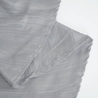 Create a Regal Atmosphere with the Silver Accordion Taffeta Tablecloth
