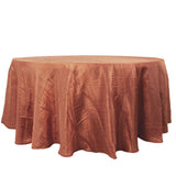 120inch Terracotta Accordion Crinkle Taffeta Round Tablecloth