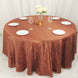 Terracotta (Rust) Seamless Accordion Crinkle Taffeta Round Tablecloth - 120inch