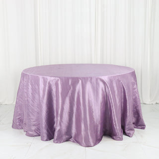 Add Elegance to Your Event with the Violet Amethyst Accordion Crinkle Taffeta Tablecloth
