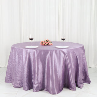 Achieve a Regal Look with the Violet Amethyst Accordion Crinkle Taffeta Tablecloth