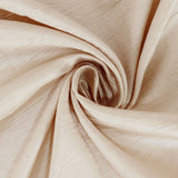 132inch Beige Accordion Crinkle Taffeta Seamless Round Tablecloth#whtbkgd