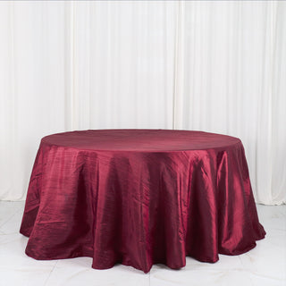 Burgundy Accordion Crinkle Taffeta Tablecloth - Add Elegance to Your Event Decor