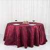 132inch Burgundy Accordion Crinkle Taffeta Seamless Round Tablecloth