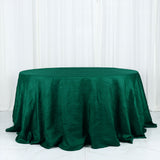132inch Hunter Emerald Green Accordion Crinkle Taffeta Seamless Round Tablecloth