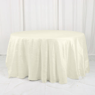 Elegant Ivory Accordion Crinkle Taffeta Tablecloth for Weddings
