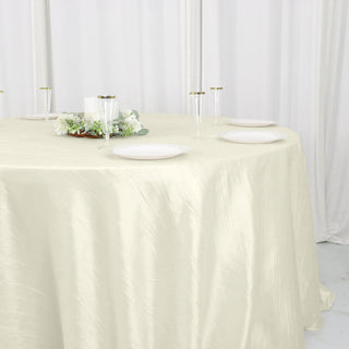 Create an Upscale Atmosphere with our Crinkle Taffeta Tablecloth